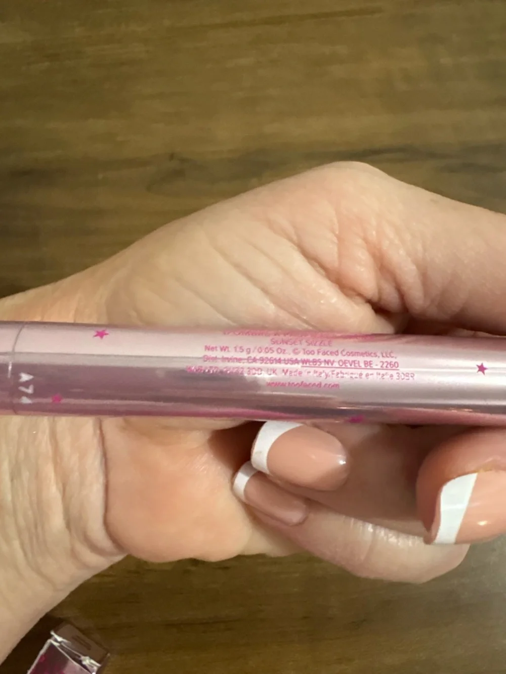 Too Faced Pink Metallic Eyeshadow Stick with Champagne Shimmer